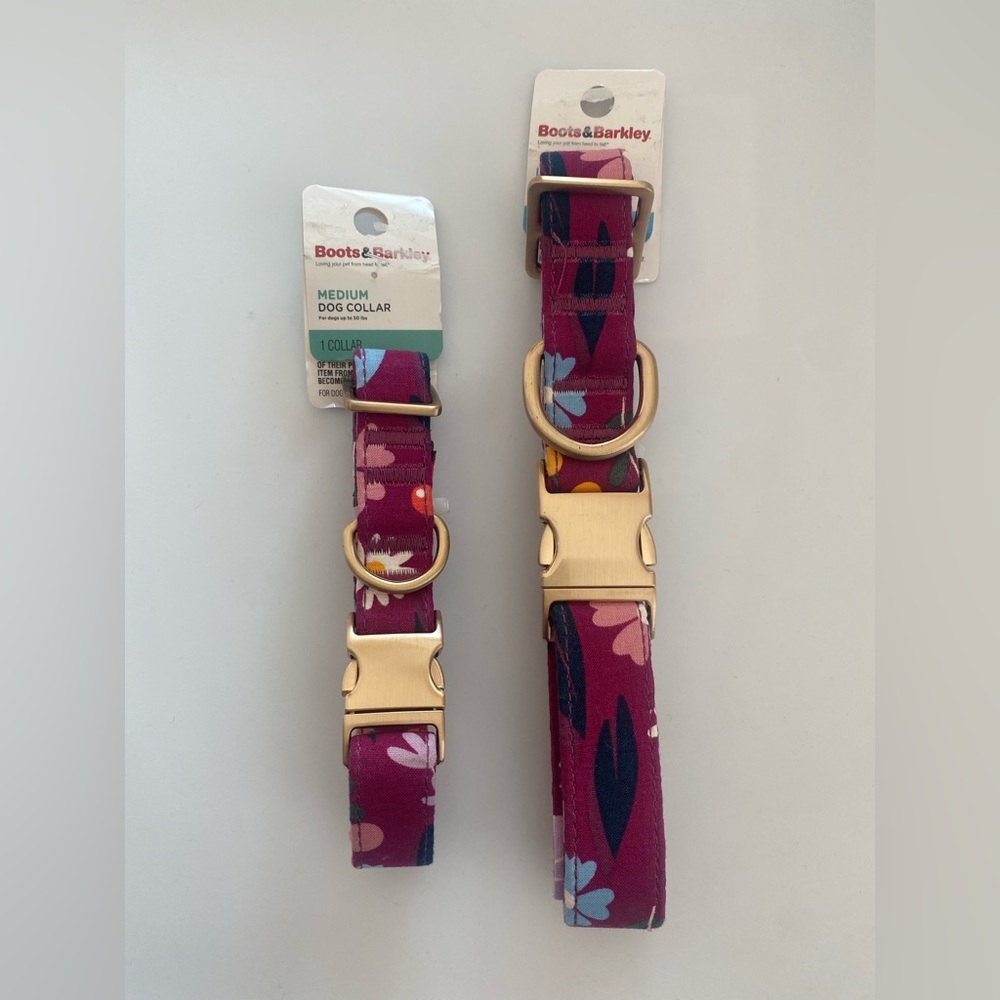 Boots & Barkley Floral Dog Collar - Purple and Gold